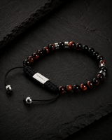 Pulsera Ojo de Tigre Rojo & Onix TORRELA con piedras naturales
