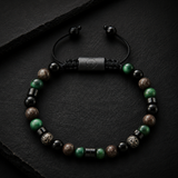 Pulsera Ónix, Jaspe & Ojo de Tigre Verde TORRELA con piedras naturales