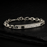 Pulsera Esclava Rústica con Zirconia TORRELA en Plata .925