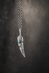 Collar Feather & Turquoise TORRELA en Plata .925 y piedra natural