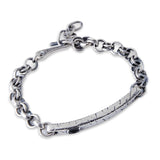 Pulsera Esclava Rústica con Zirconia TORRELA en Plata .925