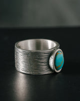Anillo Tubular Ring with Turquoise TORRELA en Plata .950